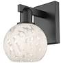 1_Arcadia White Mouchette 10" High Matte Black Sconce With