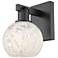 Arcadia White Mouchette 10" High Matte Black Sconce With