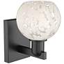 2_Arcadia White Mouchette 10" High Matte Black Sconce With more views