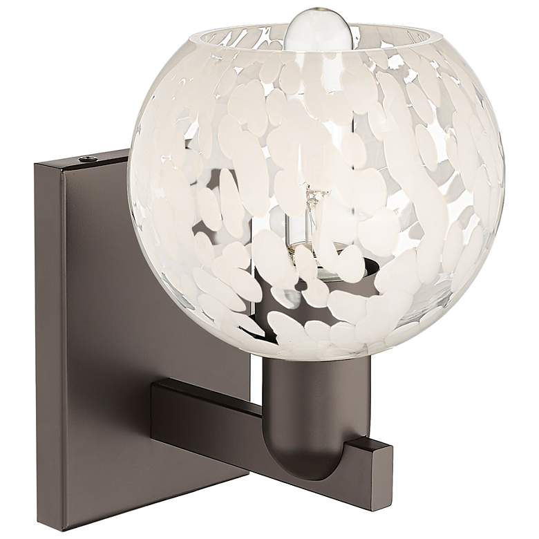 Image 2 Arcadia White Mouchette 10" High Oil Rubbed Bronze Sconce With more views