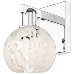 Arcadia White Mouchette 10" High Polished Chrome Sconce With