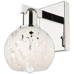 Arcadia White Mouchette 10" High Polished Nickel Sconce With