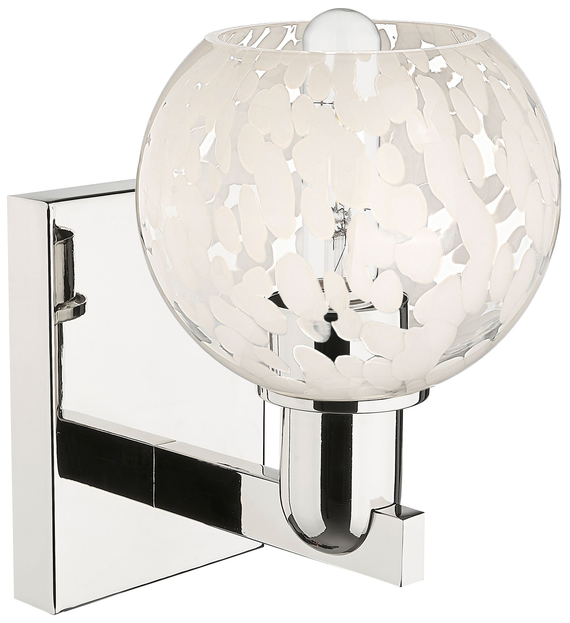 Image 2 Arcadia White Mouchette 10" High Polished Nickel Sconce With more views
