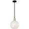Arcadia White Mouchette 10"W Black And Brass Stem Hung Mini Pendant