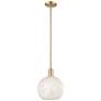 Arcadia White Mouchette 10"W Champagne Bronze Stem Hung Mini Pendant