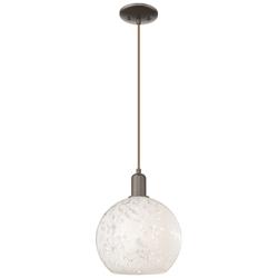 Arcadia White Mouchette 10"W Oil Rubbed Bronze Cord Hung Mini Pendant