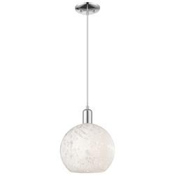 Arcadia White Mouchette 10"W Polished Chrome Cord Hung Mini Pendant