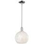 Arcadia White Mouchette 10"W Polished Chrome Stem Hung Mini Pendant