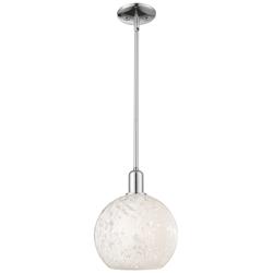 Arcadia White Mouchette 10"W Polished Chrome Stem Hung Mini Pendant