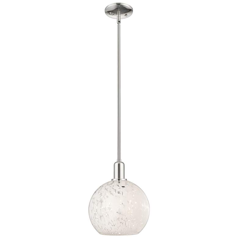 Image 1 Arcadia White Mouchette 10"W Polished Nickel Stem Hung Mini Pendant