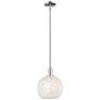 1_Arcadia White Mouchette 10"W Polished Nickel Stem Hung Mini Pendant