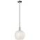 Arcadia White Mouchette 10"W Polished Nickel Stem Hung Mini Pendant