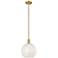 Arcadia White Mouchette 10" Wide Brushed Brass Stem Hung Mini Pendant