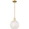 Arcadia White Mouchette 10" Wide Satin Gold Stem Hung Mini Pendant