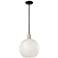 Arcadia White Mouchette 12"W Black And Brass Stem Hung Mini Pendant