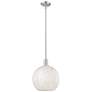 1_Arcadia White Mouchette 12"W Brushed Nickel Stem Hung Mini Pendant