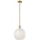 Arcadia White Mouchette 12"W Champagne Bronze Stem Hung Mini Pendant
