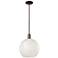Arcadia White Mouchette 12"W Oil Rubbed Bronze Stem Hung Mini Pendant