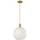 Arcadia White Mouchette 12" Wide Brushed Brass Cord Hung Mini Pendant