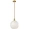 Arcadia White Mouchette 12" Wide Brushed Brass Stem Hung Mini Pendant