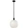 Arcadia White Mouchette 12" Wide Matte Black Stem Hung Mini Pendant