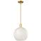Arcadia White Mouchette 12" Wide Satin Gold Stem Hung Mini Pendant