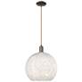 Arcadia White Mouchette 14"W Oil Rubbed Bronze Cord Hung Mini Pendant
