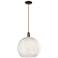 Arcadia White Mouchette 14"W Oil Rubbed Bronze Cord Hung Mini Pendant