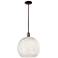 Arcadia White Mouchette 14"W Oil Rubbed Bronze Stem Hung Mini Pendant