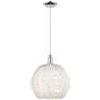 Arcadia White Mouchette 14"W Polished Chrome Cord Hung Mini Pendant