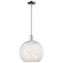 Arcadia White Mouchette 14"W Polished Chrome Stem Hung Mini Pendant