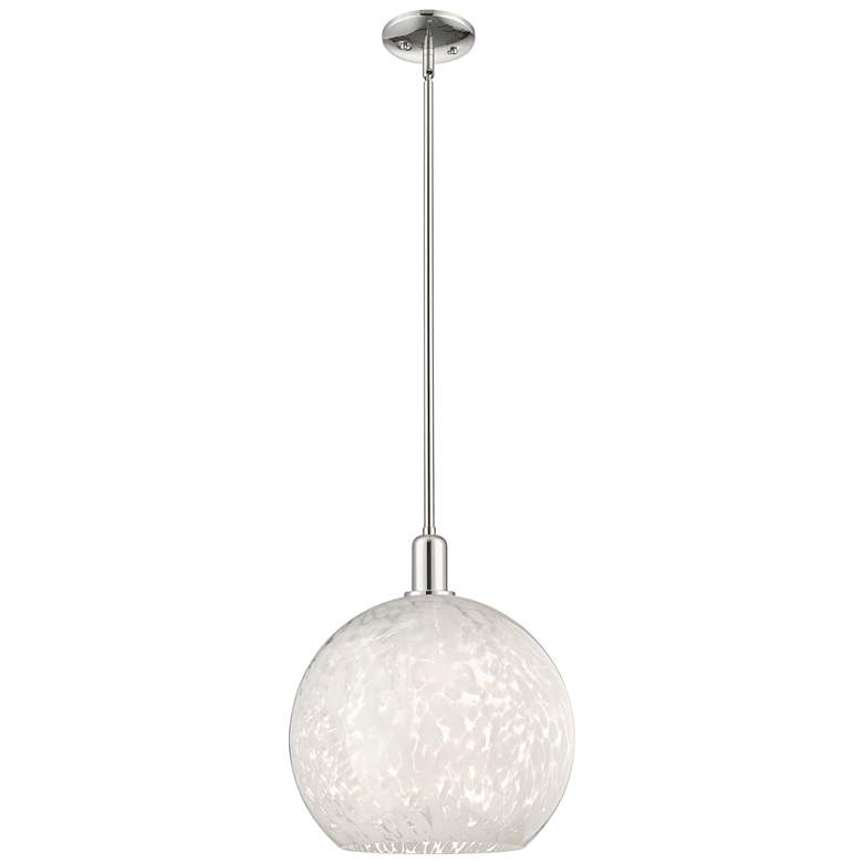 Image 1 Arcadia White Mouchette 14"W Polished Nickel Stem Hung Mini Pendant