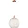 Arcadia White Mouchette 14" Wide Antique Copper Cord Hung Mini Pendant