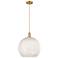 Arcadia White Mouchette 14" Wide Brushed Brass Cord Hung Mini Pendant
