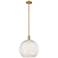 Arcadia White Mouchette 14" Wide Brushed Brass Stem Hung Mini Pendant