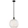 Arcadia White Mouchette 14" Wide Matte Black Stem Hung Mini Pendant