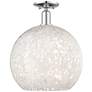 Arcadia White Mouchette 14" Wide Polished Chrome Semi.Flush Mount