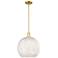 Arcadia White Mouchette 14" Wide Satin Gold Stem Hung Mini Pendant