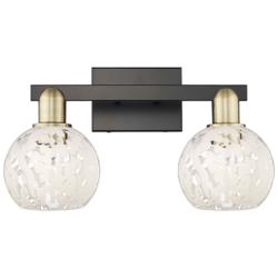 Arcadia White Mouchette 17"W 2 Light Black Antique Brass Vanity Light