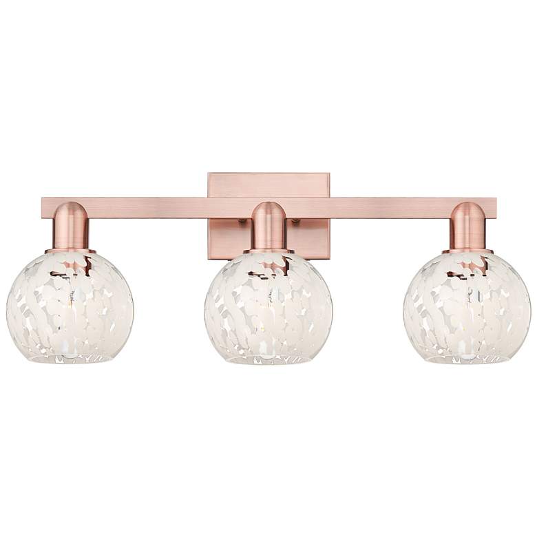 Image 1 Arcadia White Mouchette 17" Wide 2 Light Brushed Brass Vanity Light
