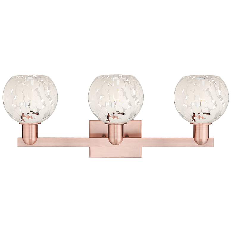Image 2 Arcadia White Mouchette 17" Wide 2 Light Brushed Brass Vanity Light more views