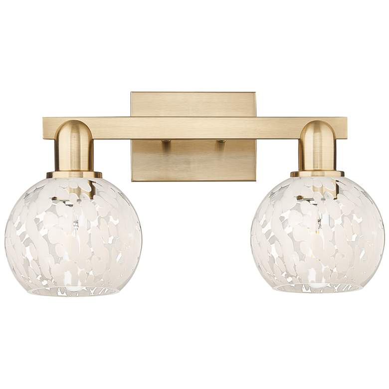 Image 1 Arcadia White Mouchette 17" Wide 2 Light Champagne Bronze Vanity Light
