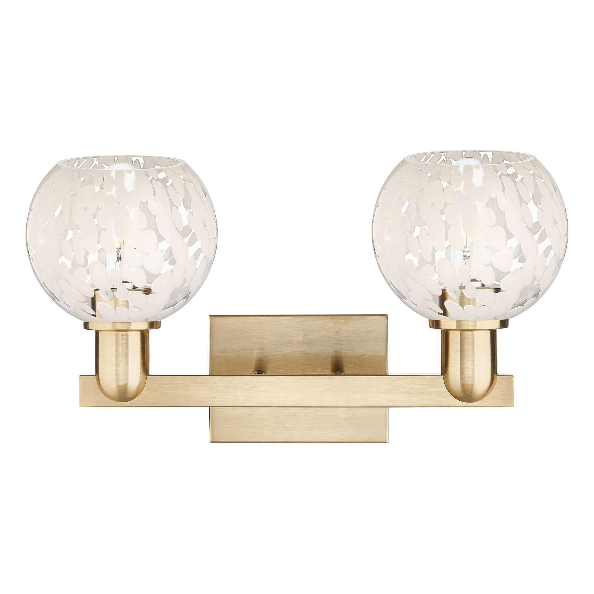 Image 2 Arcadia White Mouchette 17" Wide 2 Light Champagne Bronze Vanity Light more views