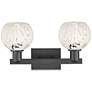 2_Arcadia White Mouchette 17" Wide 2 Light Matte Black Bath Light With more views