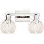 1_Arcadia White Mouchette 17" Wide 2 Light Polished Nickel Vanity Light