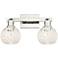 Arcadia White Mouchette 17" Wide 2 Light Polished Nickel Vanity Light