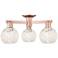 Arcadia White Mouchette 24"W 3 Light Antique Copper Semi.Flush Mount