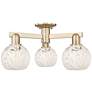 Arcadia White Mouchette 24"W 3 Light Champagne Bronze Semi.Flush Mount