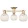 Arcadia White Mouchette 24"W 3 Light Champagne Bronze Semi.Flush Mount