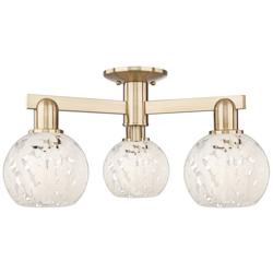 Arcadia White Mouchette 24"W 3 Light Champagne Bronze Semi.Flush Mount